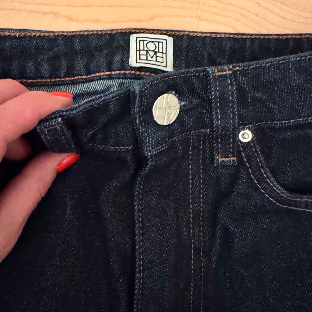 Toteme Dark Blue Barrel Leg Jeans - Picture 3 of 5